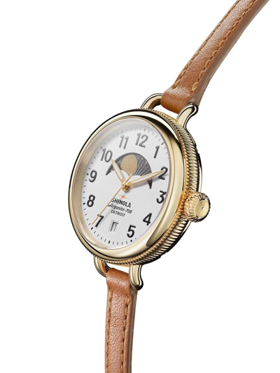 Shinola The Birdy Moon Phase 34mm In Weiss