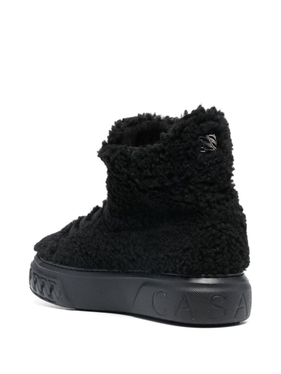 Casadei Ecosheep Lace-up Combat Boots In Black