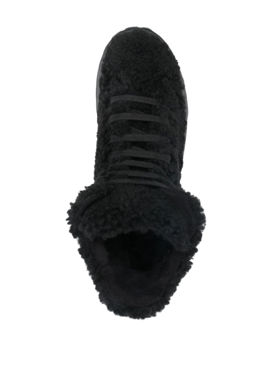 Casadei Ecosheep Lace-up Combat Boots In Black