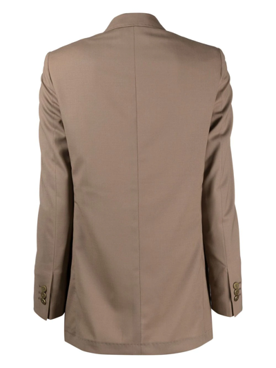 Shop Maurizio Miri Notched-collar Single-breasted Blazer In Braun