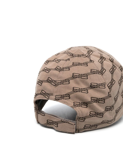 Shop Balenciaga Bb Monogram Baseball Cap In Braun