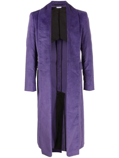 Comme Des Garçons Homme Deux Corduroy Open-front Coat In Purple 