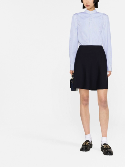 Shop Theory High-waisted A-line Mini Skirt In Blau