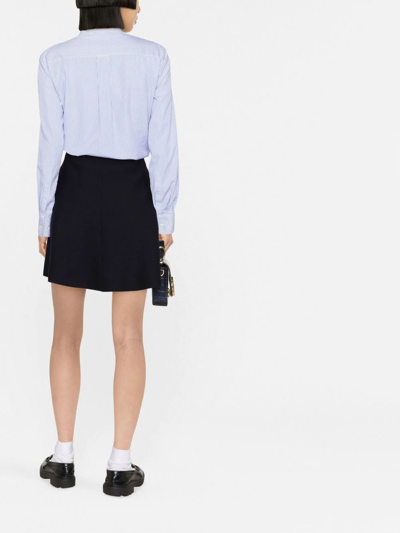 Shop Theory High-waisted A-line Mini Skirt In Blau