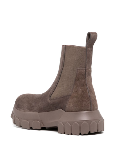 Shop Rick Owens Chunky Suede Ankle Boots In Braun
