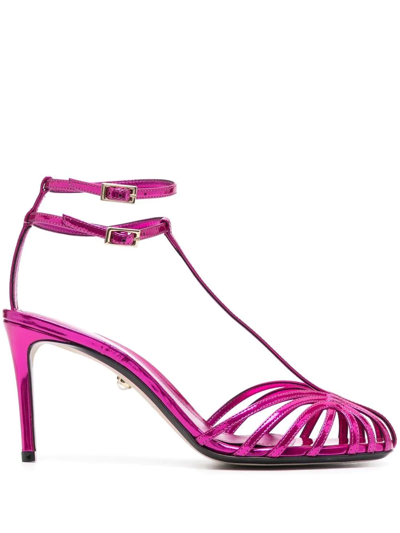 Shop Alevì Anna Kim Leather Sandals In Pink