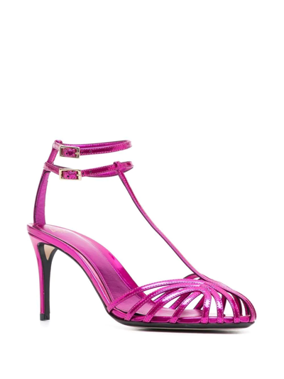 Shop Alevì Anna Kim Leather Sandals In Pink