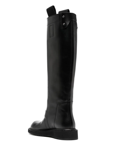 Shop Rick Owens Knee-length Leather Boots In Schwarz