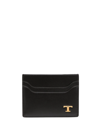 Shop Tod's Monogram Leather Cardholder In Braun