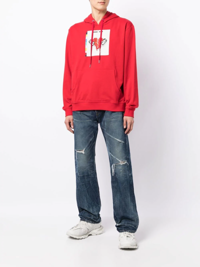 Mostly Heard Rarely Seen 8-bit No More Heartbreaks Long-sleeve Hoodie In Rot