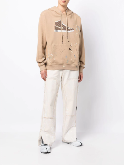 Mostly Heard Rarely Seen 8-bit Checker Louis Long-sleeve Hoodie In Braun