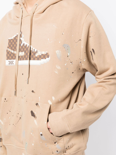 Mostly Heard Rarely Seen 8-bit Checker Louis Long-sleeve Hoodie In Braun