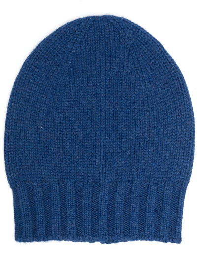 Shop D4.0 Chunky Ribbed-knit Beanie In Blau