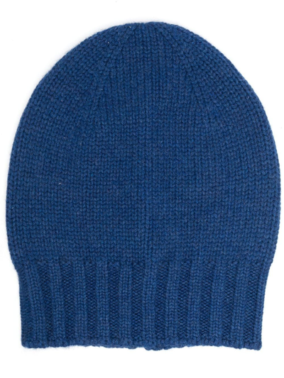 D4.0 Chunky Ribbed-knit Beanie In Blau