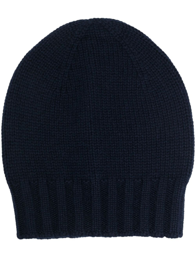 D4.0 Chunky Ribbed-knit Beanie In Blau