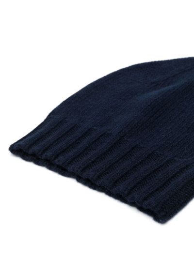 Shop D4.0 Chunky Ribbed-knit Beanie In Blau