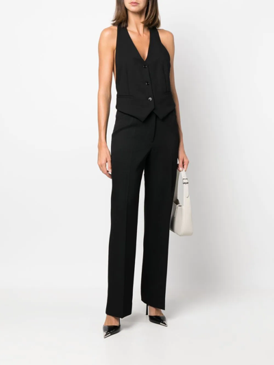 Victoria Beckham High-waisted Straight-leg Trousers In Schwarz