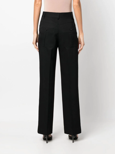 Victoria Beckham High-waisted Straight-leg Trousers In Schwarz