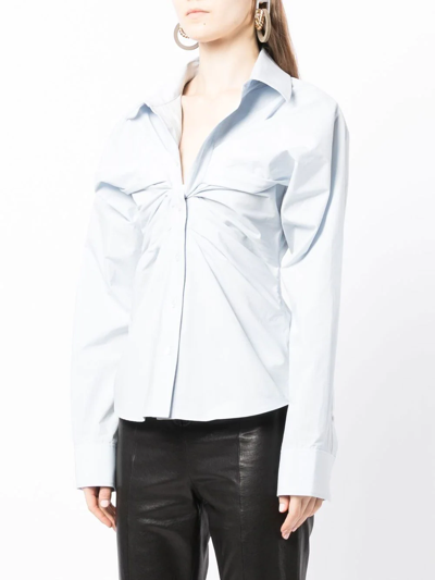 Shop Alexander Wang Spread-collar Long-sleeve Shirt In Blau