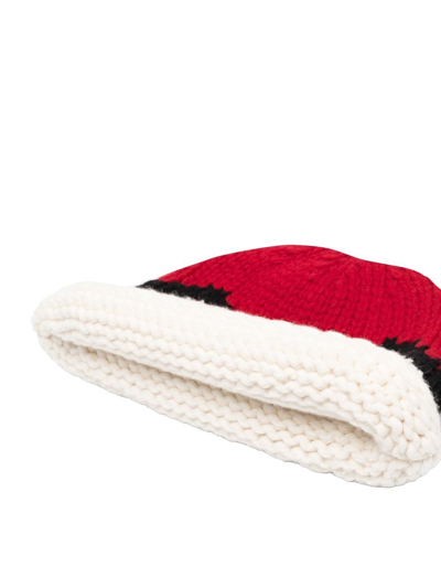 Kenzo Multicolor Graphic Wool Hat In Red