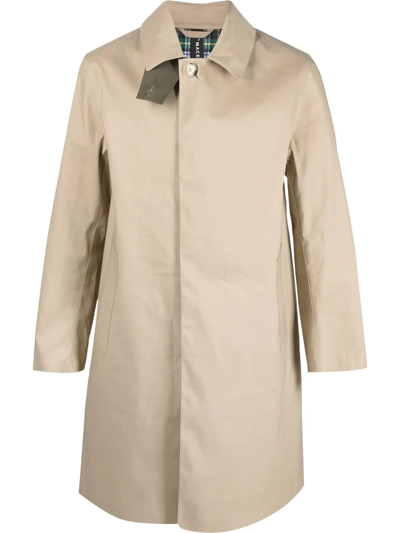 Shop Mackintosh Oxford 3/4 Trench Coat In Nude