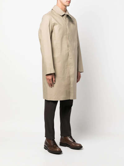 Shop Mackintosh Oxford 3/4 Trench Coat In Nude
