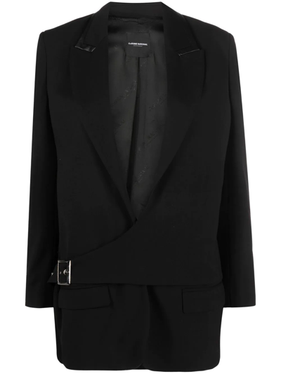 Shop Costume National Contemporary Belted Tailored Blazer Dress In Schwarz