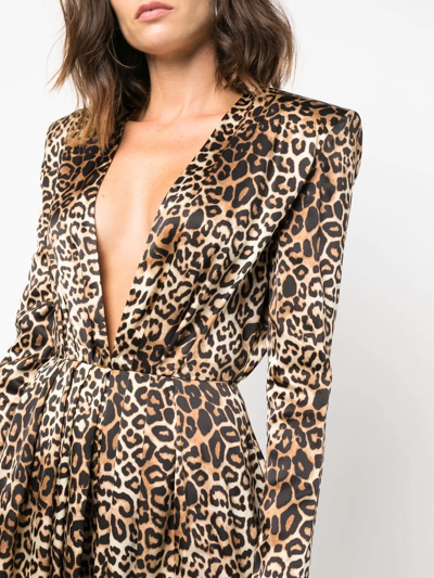 Shop Alexandre Vauthier Leopard-print Silk Mini Dress In Schwarz