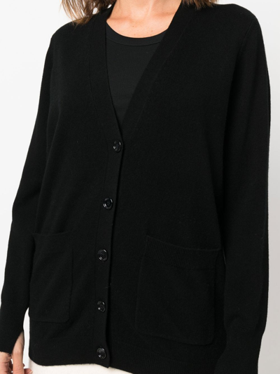 Shop Allude V-neck Wool-blend Cardigan In Schwarz