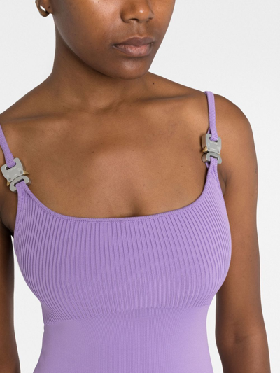 Shop Alyx Disco Rib-knit Mini Dress In Violett