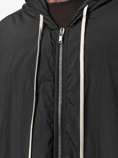 Rick Owens Drkshdw Oversize Drawstring Raincoat In Schwarz