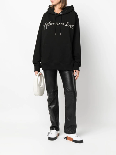 Andersson Bell Topos Logo Embroidery Hoodie Sweatshirt In Black | ModeSens
