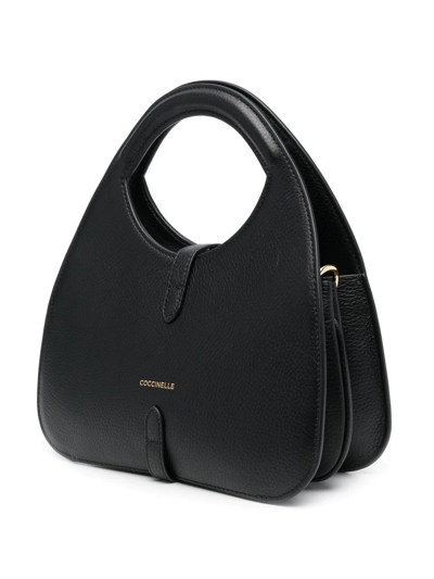 Shop Coccinelle Logo-stamp Leather Tote Bag In Schwarz