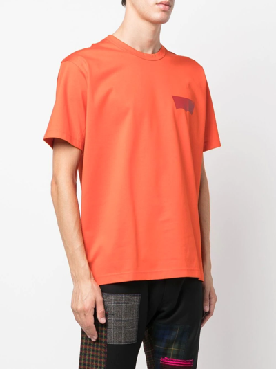 Shop Junya Watanabe Logo-print T-shirt In Orange