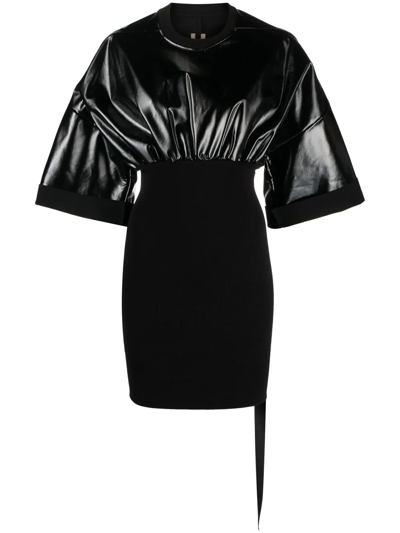 Rick Owens Drkshdw Tommy Cinched-waist Minidress In Black