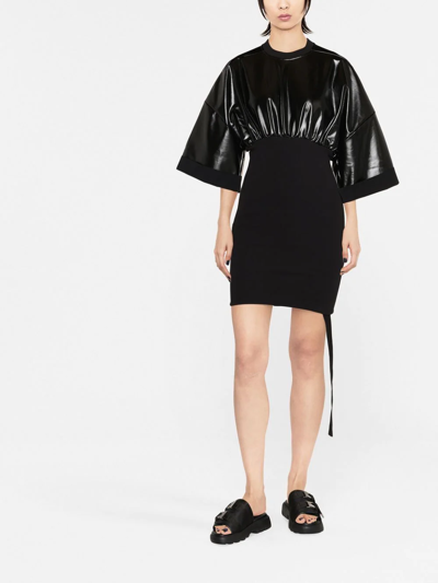 Rick Owens Drkshdw Tommy Cinched-waist Minidress In Black
