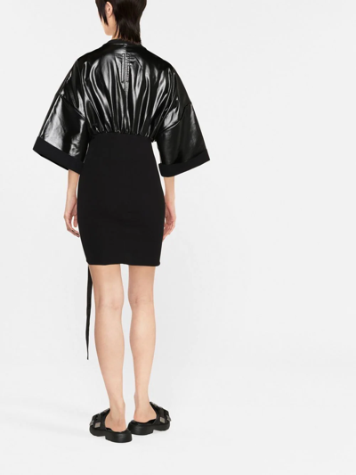 Rick Owens Drkshdw Tommy Cinched-waist Minidress In Black