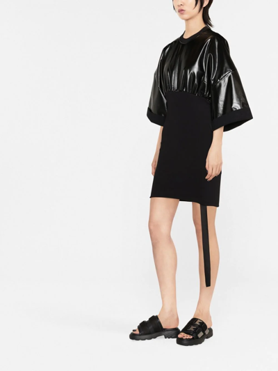 Rick Owens Drkshdw Tommy Cinched-waist Minidress In Black