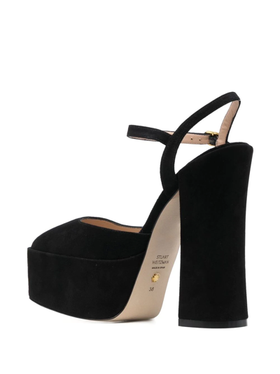 Stuart Weitzman Avenue 130 Suede Platform Pump In Schwarz