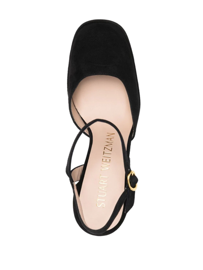 Stuart Weitzman Avenue 130 Suede Platform Pump In Schwarz