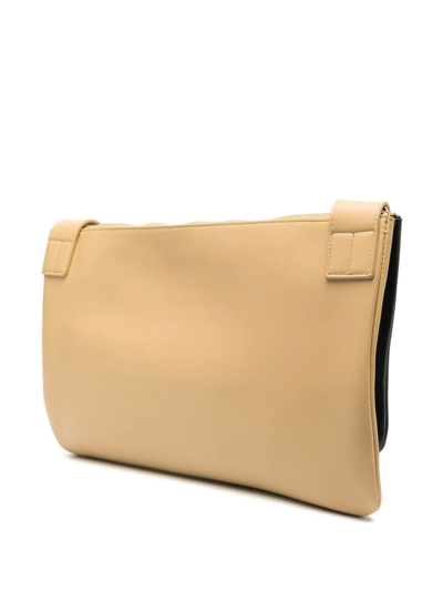 Shop Jil Sander Colour-block Shoulder Bag In Nude