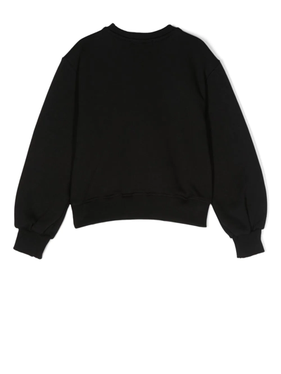 Msgm Sequin-embellished Logo Sweatshirt In Schwarz