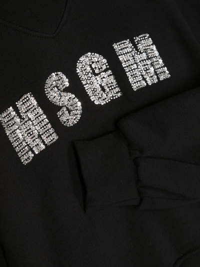 Msgm Sequin-embellished Logo Sweatshirt In Schwarz