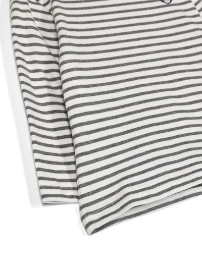 Shop Douuod Stripe-print Long-sleeved T-shirt In Weiss