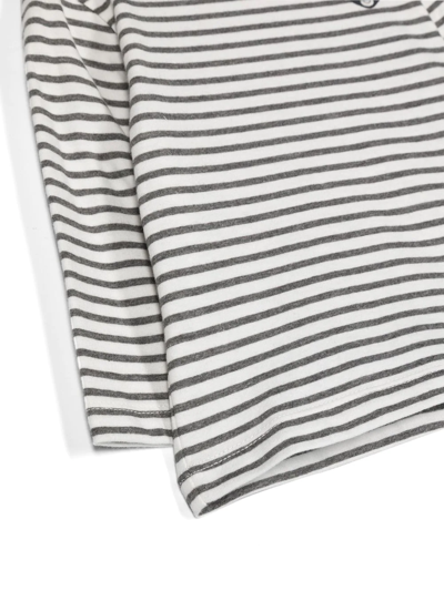 Douuod Stripe-print Long-sleeved T-shirt In Weiss