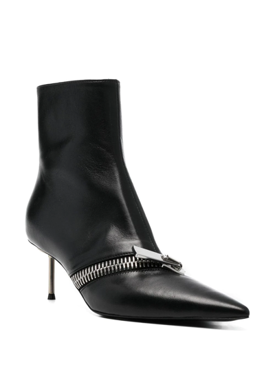 Shop Coperni Zip-detail Leather Ankle Boots In Schwarz