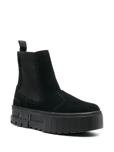 Shop Puma Mayze Chelsea Suede Boots In Schwarz