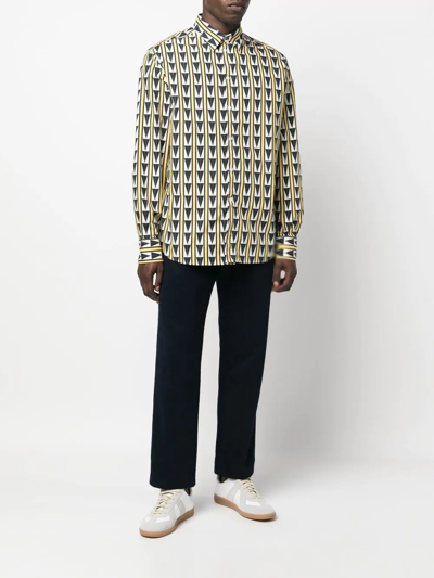 Shop Lanvin Pattered Button-up Shirt In Gelb