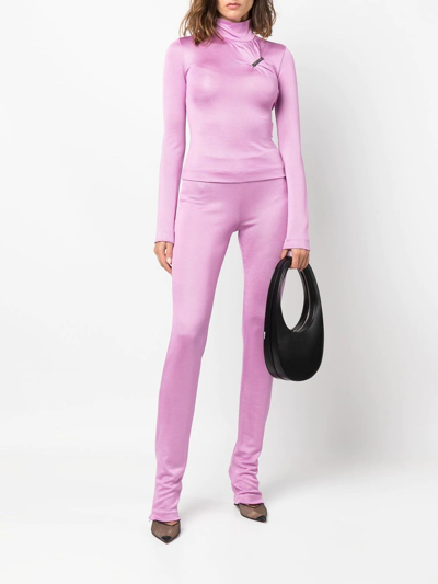 Shop Alyx Skinny Ankle-zip Trousers In Rosa