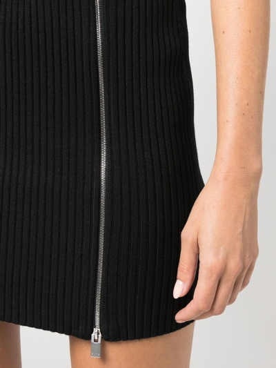 Shop Alyx Ribbed-knit Mini Skirt In Schwarz